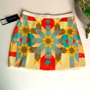 Marciano hand beaded bohemian vintage Y2K mini skirt women’s size 8 new w tags
